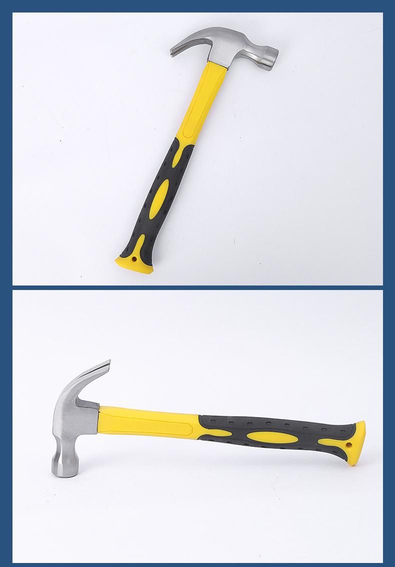 Plastic Handle Claw Hammer Woodworking Tool Nail Hammer 45# Steel Claw Hammer