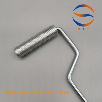 16mm Diameter 75mm Length Steel Screw Roller Brushes for FRP