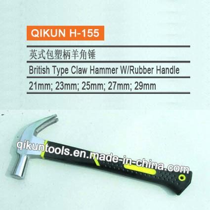 H-145 Construction Hardware Hand Tools American Type Straight Claw Hammer with Laser Printed Wooden Handle