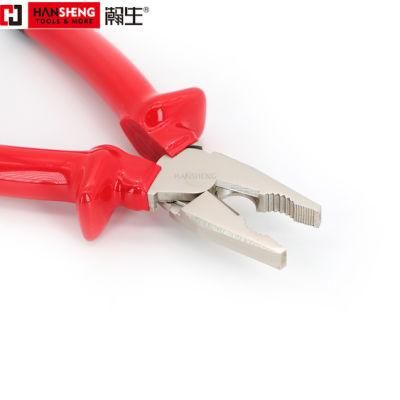 Professional 1000V Pliers, VDE, Hand Tools, Hardware Tools, Made of Carbon Steel or Cr-V, Dipped Handle, Pearl-Nickel Plated, Combination Plier, 6&quot;7&quot;8&quot;