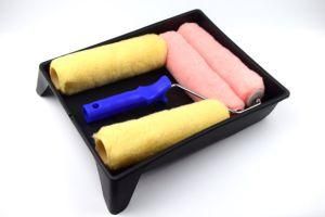 Black Tray Multi - Color Polyester Roller Brush Set