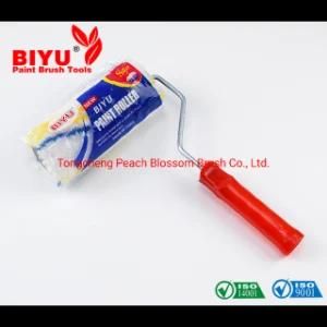 40#4&quot; Paint Roller Brush Long Short Plastic Handle Red