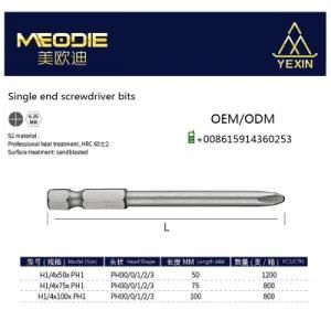 Hand Tool 50 mm pH Head Round Shape Screwdriver Bits