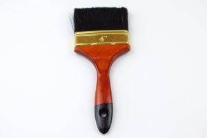 Black Tail Orange Wood Handle Plastic Silk Paint Brush