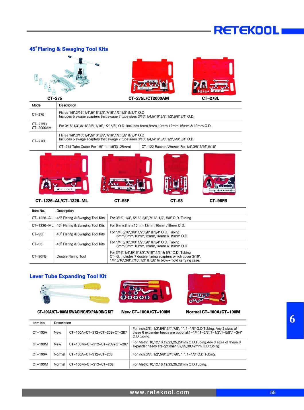 Hand Flaring and Swaging Tool Kits for Refrigeration System
