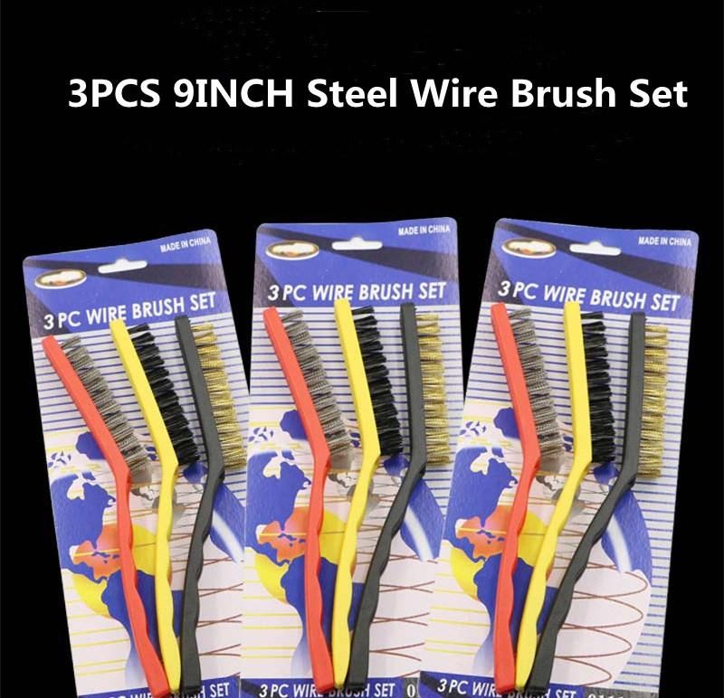 Multifunctional Household Cleaning Brush Combination Set Plastic Handle Steel Wire Polishing Brush Set