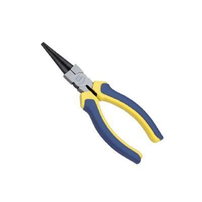 Round Nose Pliers European Style Fine Polished with 2-Color Plastic Handle
