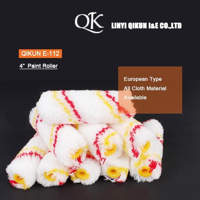 E-108 Hardware Decorate Paint Hand Tools Acrylic Yellow Double Strip 4" Mini Paint Roller