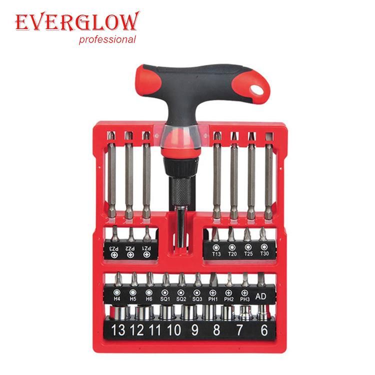 33PC T-Handle Ratchet Screwdriver Set
