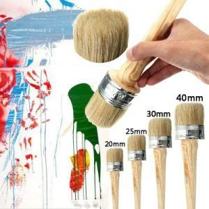 Wooden Handle Round Bristle Chalk Paint Brush