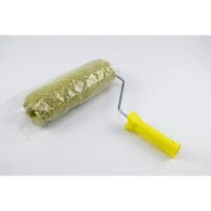 Green Roller Yellow Plastic Handle Paint Roller Brush for Decoration