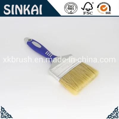 White Bristle Paint Brush with Rubber Handle for Painting