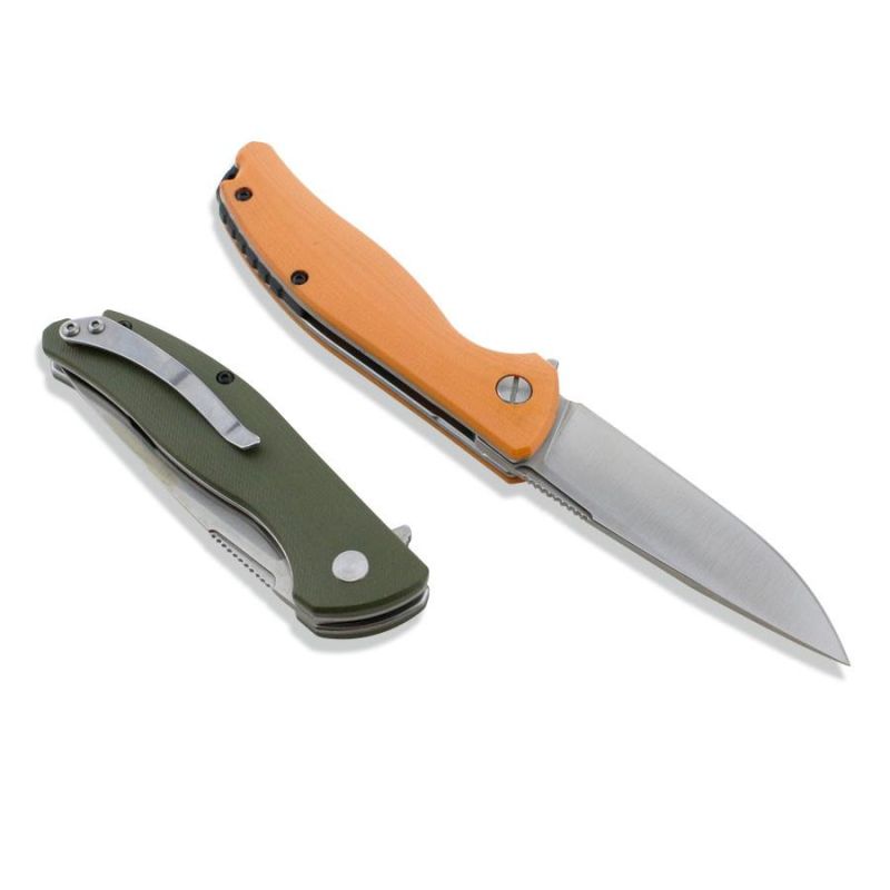 Stainless Steel Folding Knife with Anodized Aluminum Handle