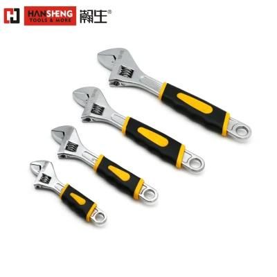 Adjustable Wrench, 6 Inch, Made of Carbon Steel, Chrome Plated, with Scale,