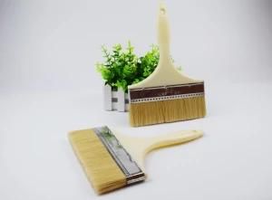 Paint Brush with Mixed Bristles and Silk with White Plastic Handle