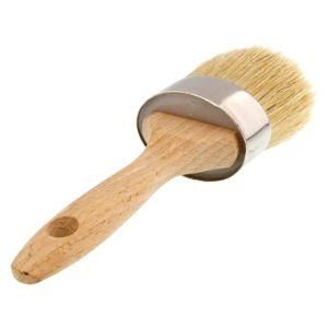 100% Natural Bristle Chalk Wax Paint Brush for Cabinets and Other Wood Furniture
