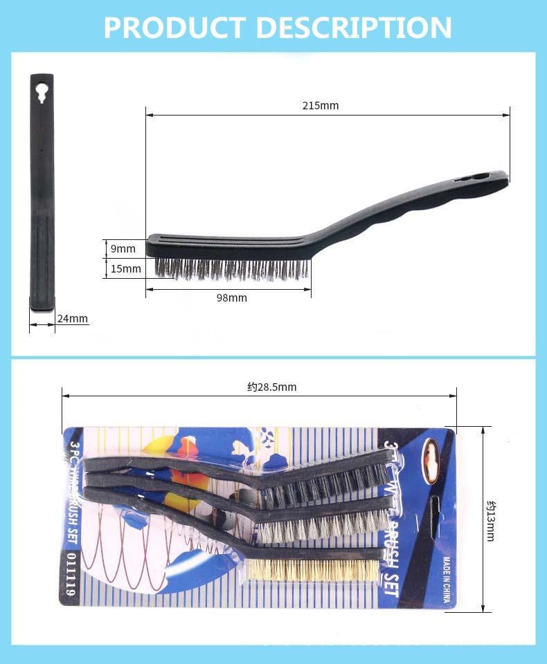 Multifunctional Household Cleaning Brush Combination Set Plastic Handle Steel Wire Polishing Brush Set