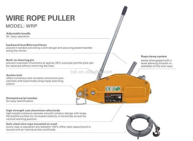 1600kg-3200kg Wire Rope Puller with Ce