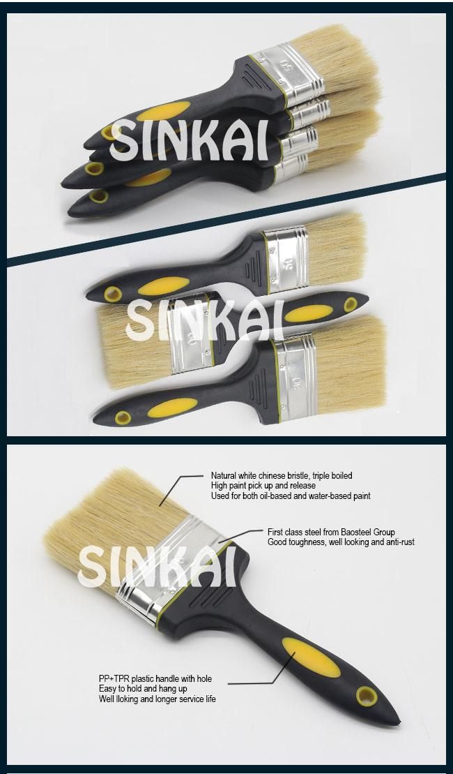 TPR Handle Painting Brush with White Bristle