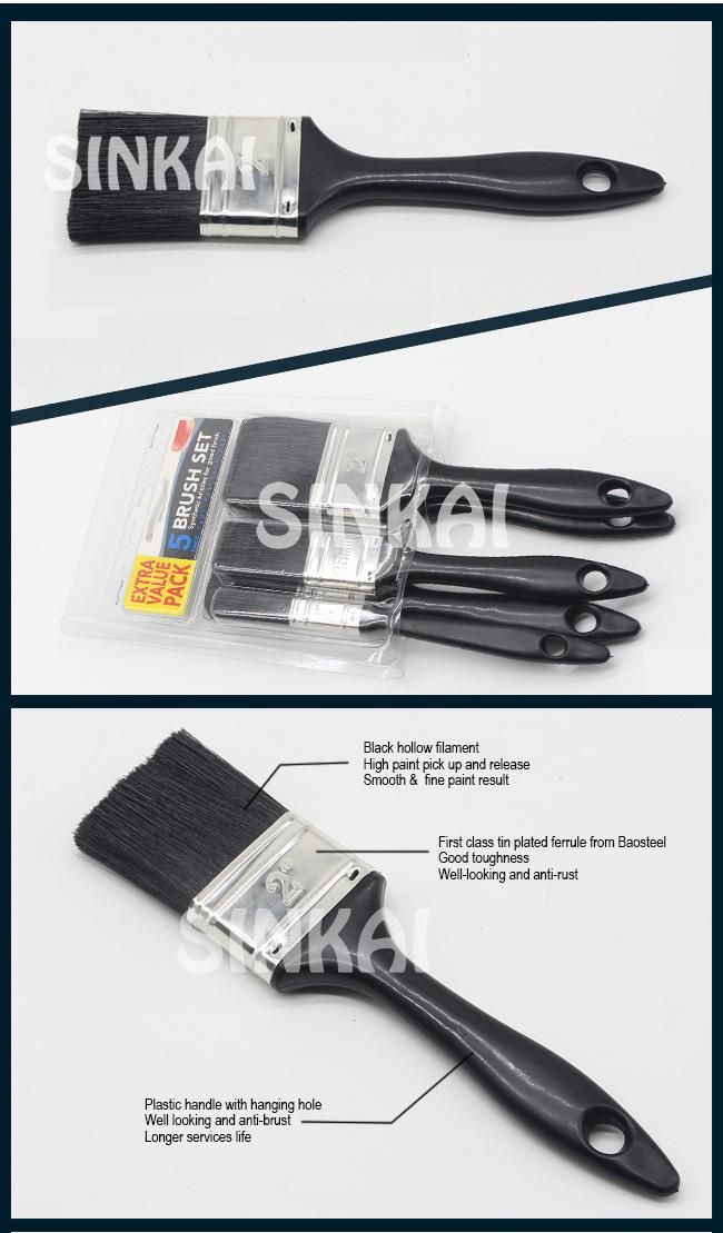 Nylon Polyester Brush with Black Plastic Handle