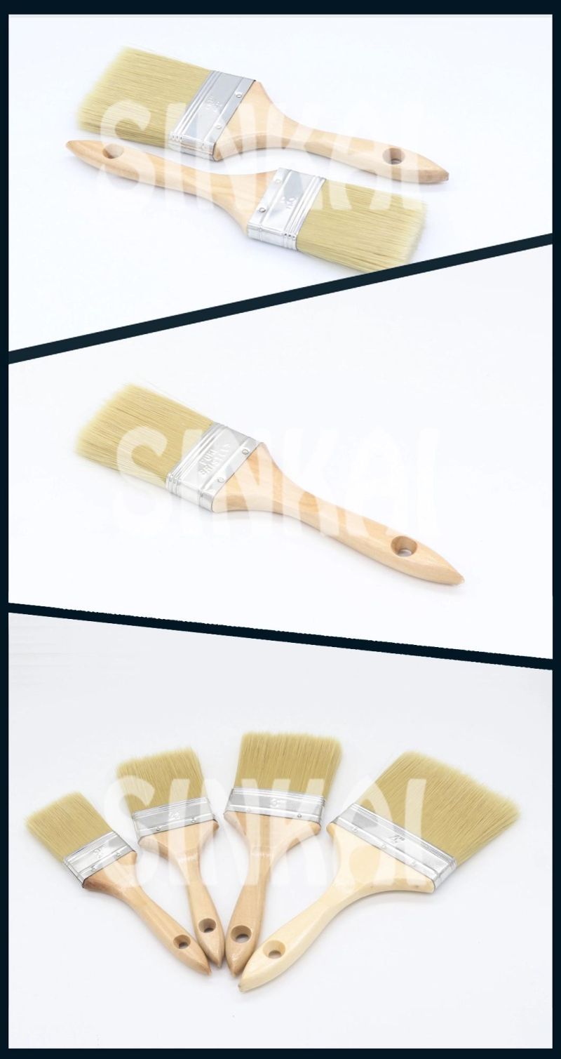 Pet Two Color Filament Cheap Paint Brush Long Handle with Stain Wood