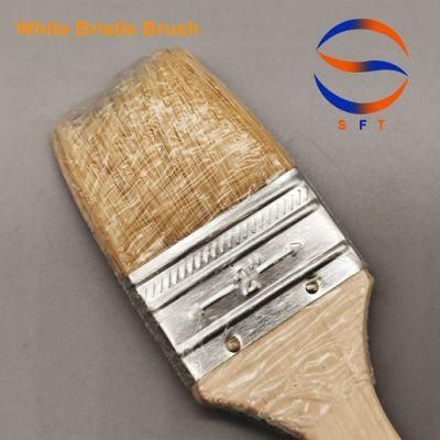 2 Inch Wooden Handle Pure White Bristle Painting Brushes