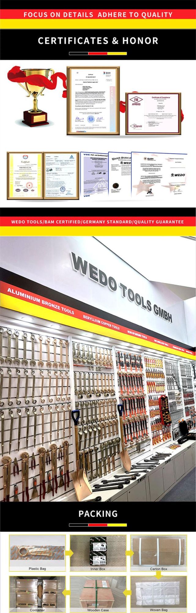Wedo Popular Non Sparking Tool Beryllium Copper Machinists′ Punch