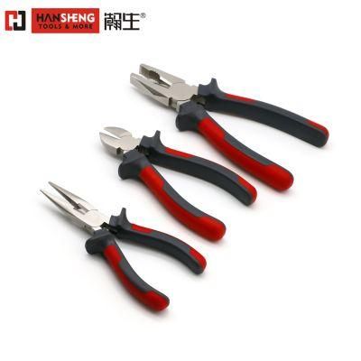 6&quot;, Made of Carbon Steel, Pearl-Nickel Plated, Nickel Plated PVC Handles, German Type, Wire Stripping Pliers