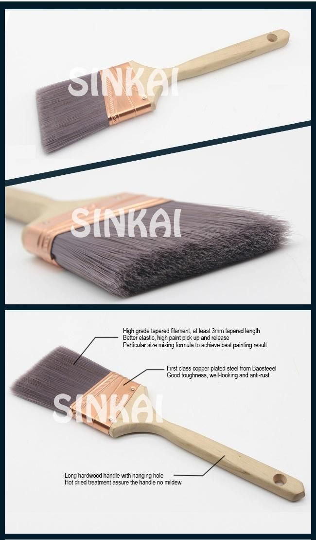 Angled Poly-Nylon Paint Brush with Long Handle