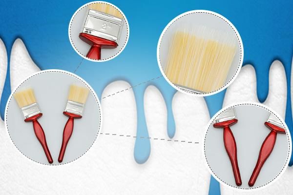 Natural Bristle with Pet Filament Flat Paint Brush with Wooden Handle