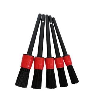 Car Detailing Brush Black Red Plastic Handle Round Head Brush