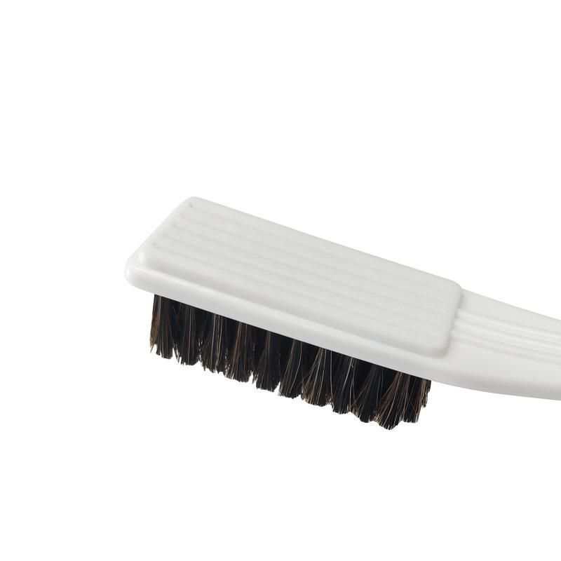 Long Plastic Handle Horsehair Cleaning Smooth Leather Shoes Brush