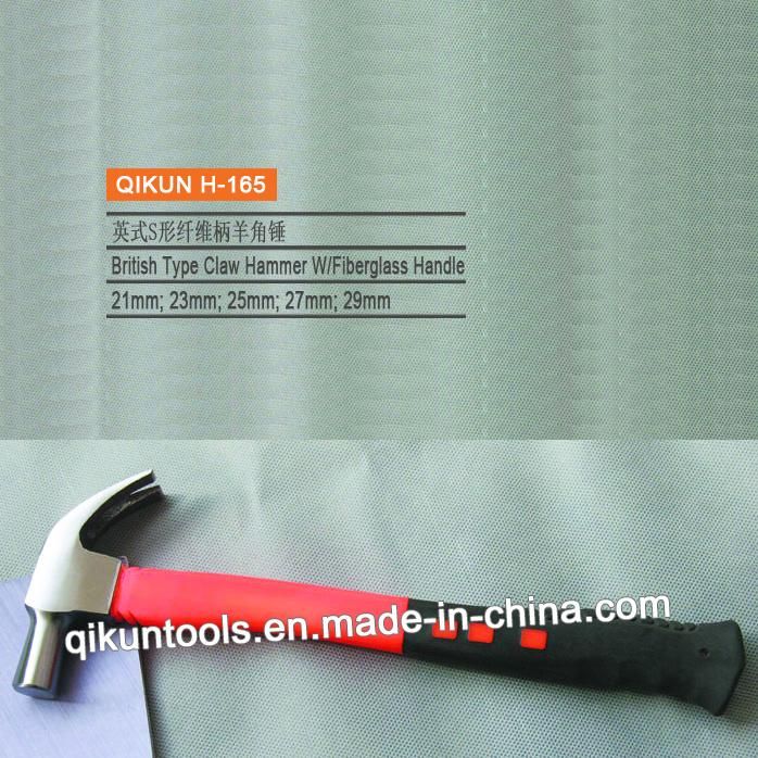H-163 Construction Hardware Hand Tools Incorporated One Piece Claw Hammer with Rubber Handle