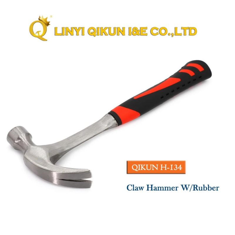 Hardware Construction Hand Tools Italy Type Claw Hammer with Half Painted Wooden Handle
