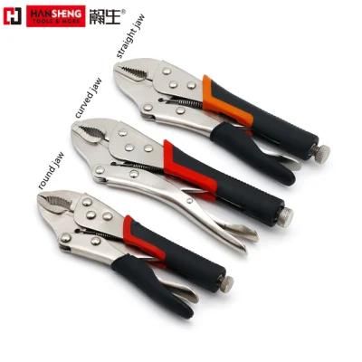 Carbon Steel, Nickel Plated, Curved Jaw, Round Jaw, Locking Pliers, Pliers, Chain Type Locking Pliers, Straight Jaw,