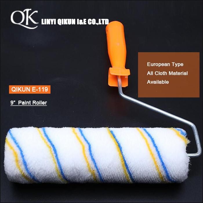 E-119 Hardware Decorate Paint Hand Tools Acrylic Polyester Mixed Blue Yellow Double Strips 9" Paint Roller