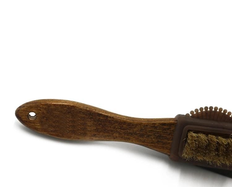 Wooden Handle Multi-Side Bristle Fur Care Shoe Brush