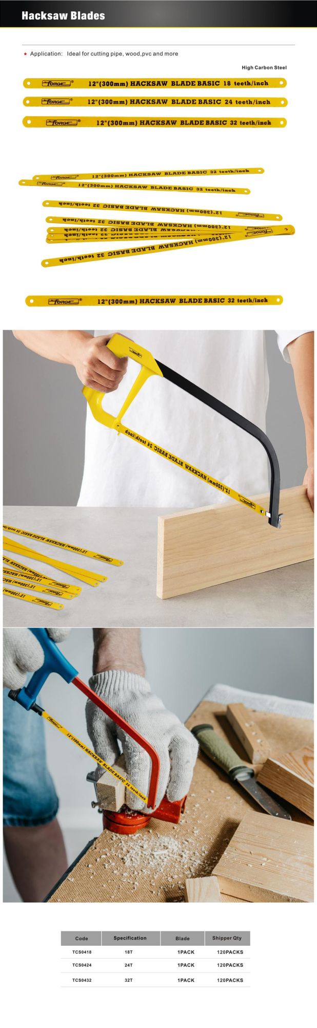 Hand Tools Parts Hacksaw Blade for Woodworking Engineering Tools
