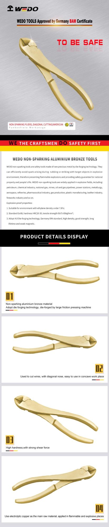 WEDO Pliers, Diagonal Cutting (American Type)