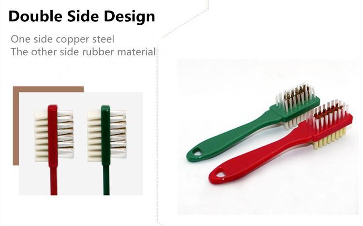 Suede Double-Sided Rubber and Copper Wire Cleaning Care Brush