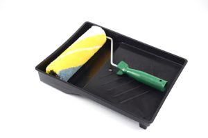 Paint Roller Brush with Green Plastic Handle and White Wire