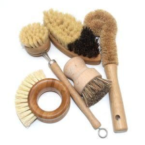 Bamboo Nature Sisal Brush Cleaning Dish Pan Bowl Brushes