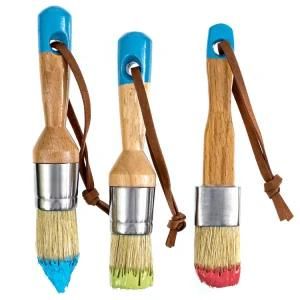 Painted Wood Handle Round Chalk Paint and Wax Brush