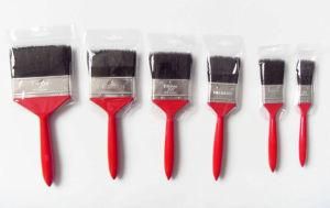 Pure Black Bristle Paint Brush Set 6 Sizes Wooden Handle