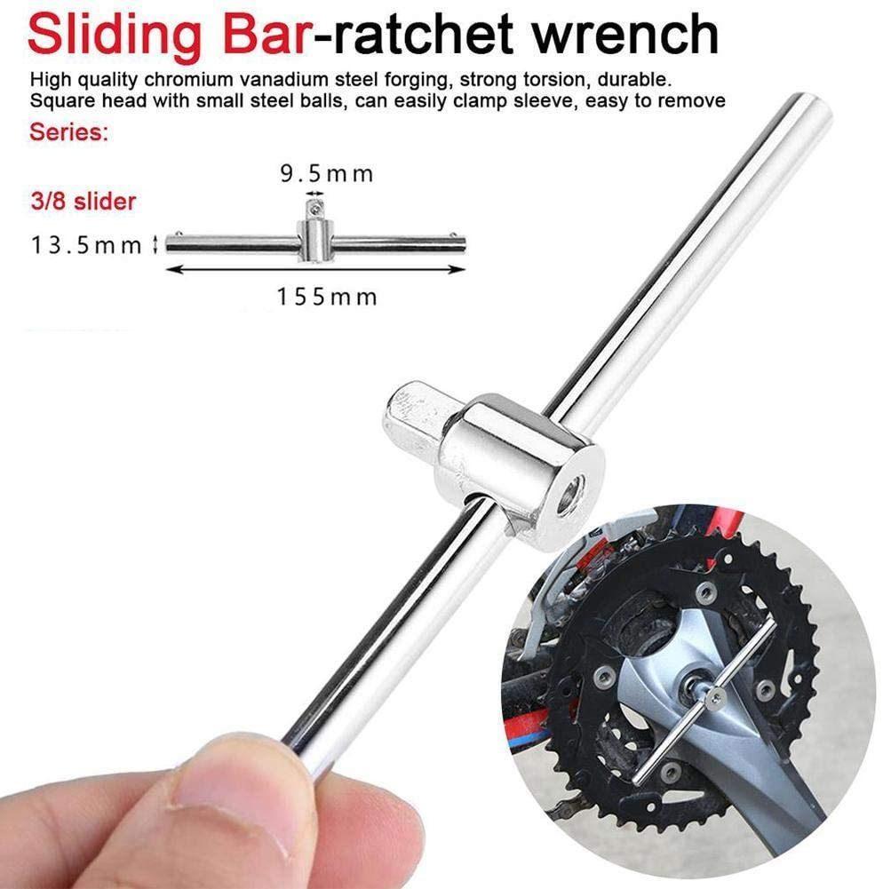 Sliding bar for car repair,1/2" T-Handle Socket Breaker Bar Wrench Extension Sliding Bar T-Handle Nut Driver Socket Adapter For Car Repair Hand Tool (1/2)(4816)