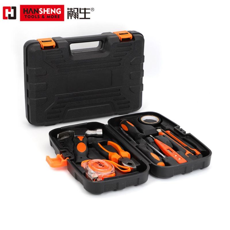 Household Set Tools, Plastic Toolbox, Combination, Set, Gift Tools, Made of Carbon Steel, CRV, Polish, Pliers, Wrench, Hammer, Snips, Screwdriver, 12 Set