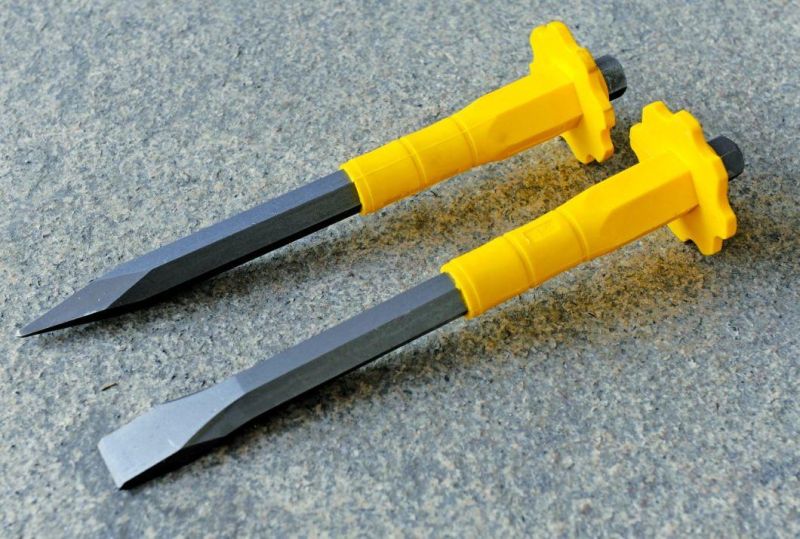 Masons Tools Cr-V Steel Pointed End Stonemasons Cold Chisel