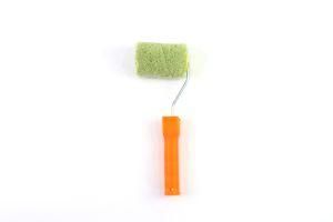 Green Polyester Fiber Rollerorange Plastic Handle Paint Roller Brush