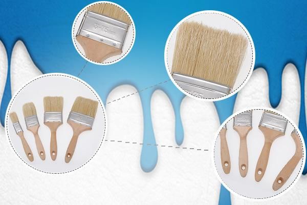 Brislte Hair Paint Brushes with Long Wooden Handle for Painters