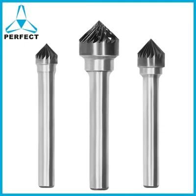 K Style 90degree Cone Shape Single/Double Cut Carbide Burr